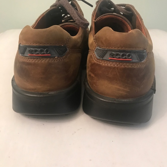 ECCO brown distressed  leather shoes main image 10